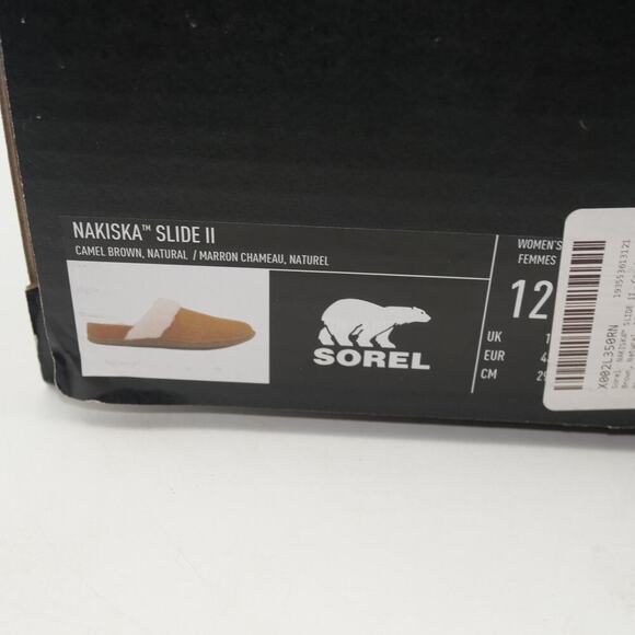 NEW SOREL Women's 12 Nakiska Slide II Suede Lined Slippers Brown Indoor/Outdoor - Picture 9 of 9